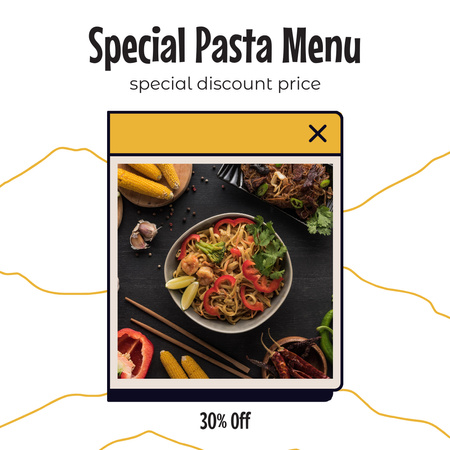 Pasta Menu Offer with Discount Instagramデザインテンプレート