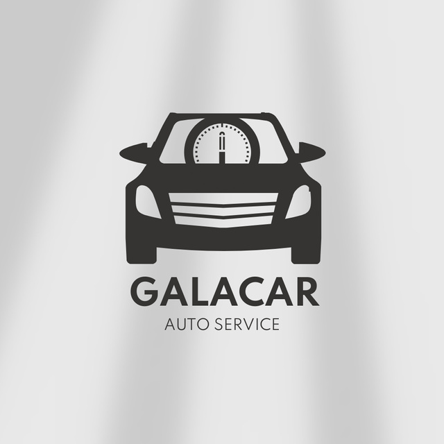 Auto Service Ad with Emblem of Car Logo Modelo de Design
