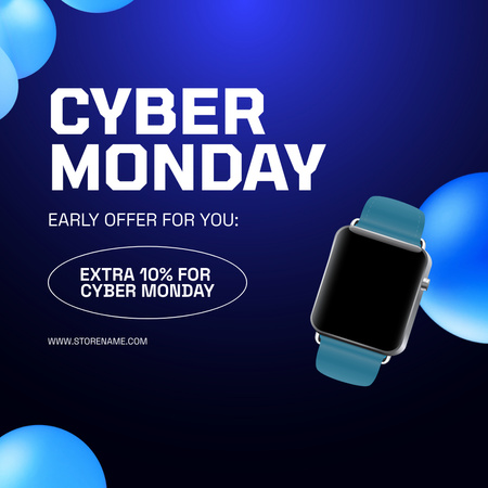 Electronic Watches Sale on Cyber Monday Instagram Design Template