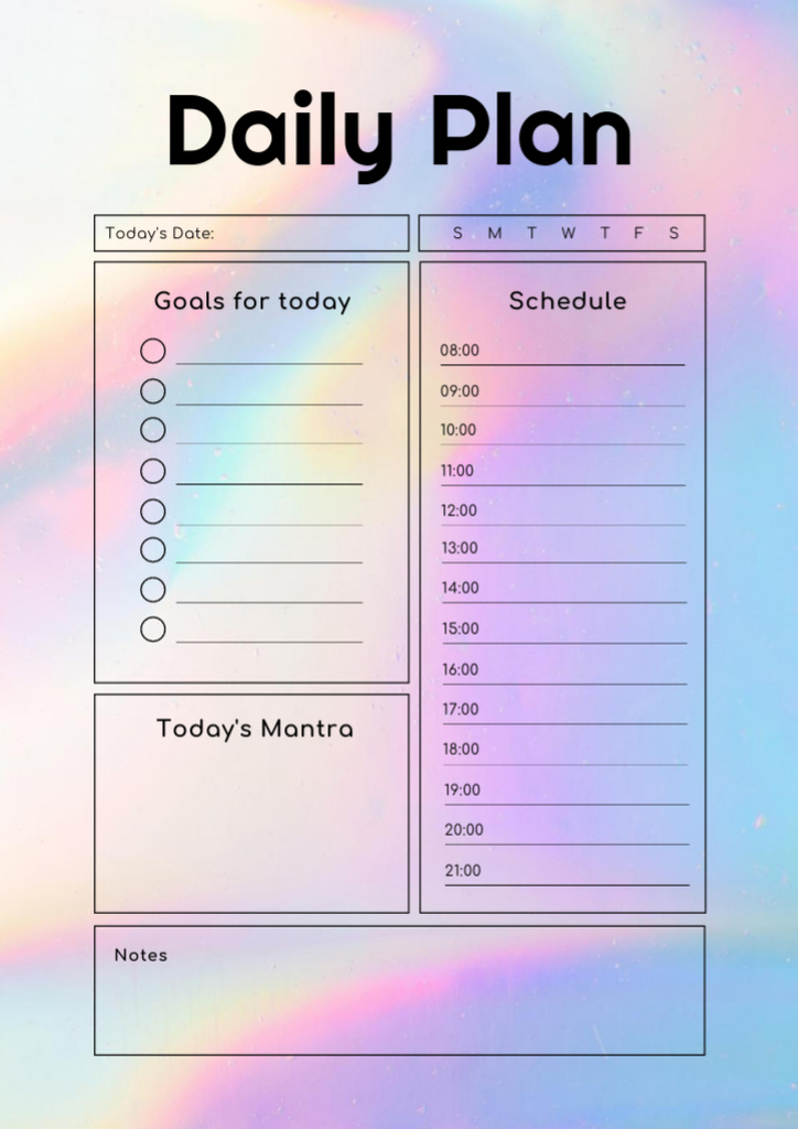 Minimalist Notes in Bright Gradient Colors Schedule Planner – шаблон для дизайна