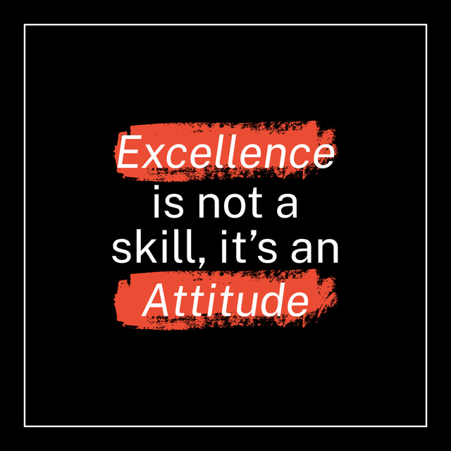 Motivational Quote About Excellence Instagram Tasarım Şablonu