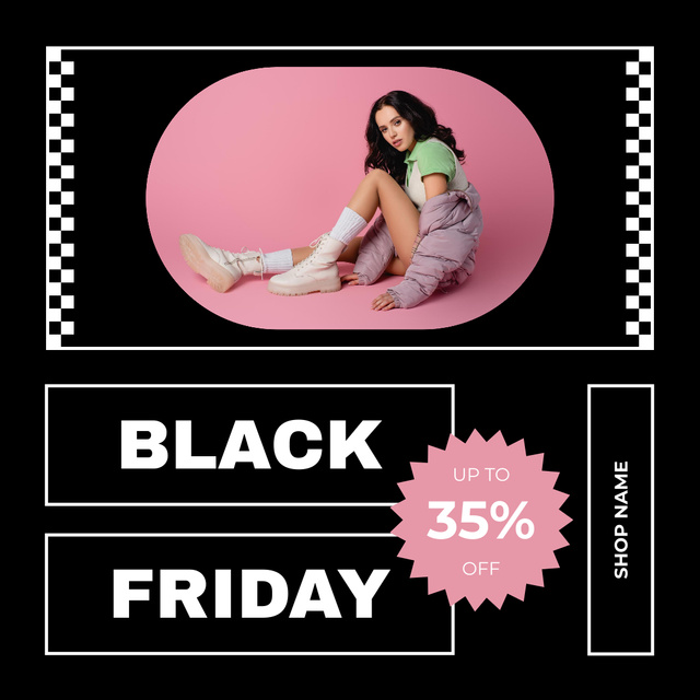 Black Friday Sales Event and Discounts Ad Instagram AD – шаблон для дизайна