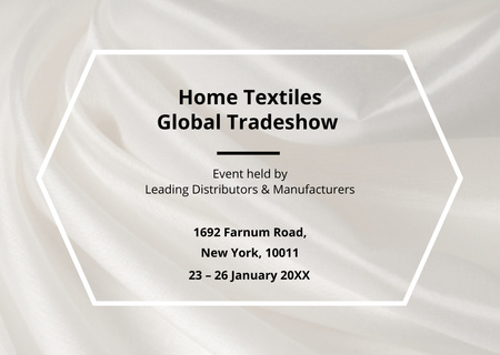 Platilla de diseño Home Textiles Event Announcement with White Silk Postcard