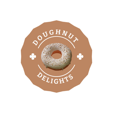 Ontwerpsjabloon van Animated Logo van Donut Shop met embleem van romige donut