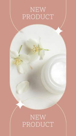 Cosmetics Sale with Natural Face Cream Jar Instagram Story Design Template