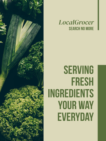 Platilla de diseño Local Grocery Shop Ad with Fresh Broccoli Poster US