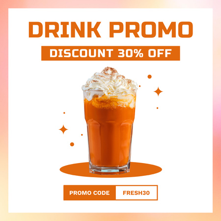 Template di design Offerta codice promozionale su Pumpkin Latte Drink Instagram AD
