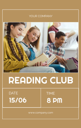 Book Club Invitation Invitation 4.6x7.2in tervezősablon