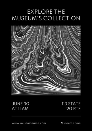 Designvorlage Museum Exhibition Announcement für Poster
