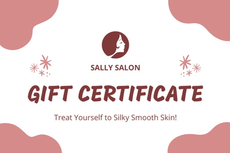 Gift Voucher for Hair Removal Services Gift Certificate Design Template