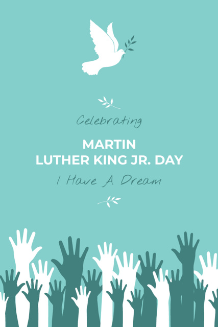 Remembering Martin Luther King with Love Postcard 4x6in Vertical Design Template