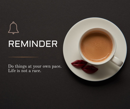 Designvorlage Wise Reminder with Cup of Coffee für Facebook