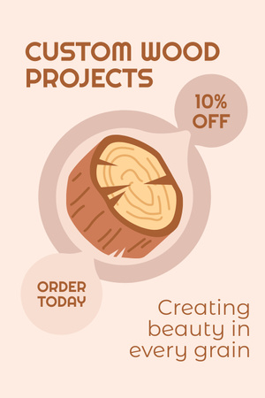 Custom Projects Ad with Timber Pinterest Design Template