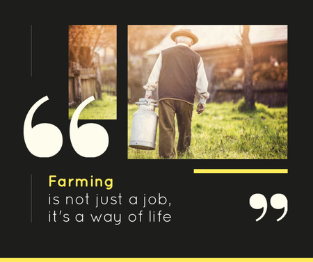 Farming quote Man working in Village Facebook Design Template
