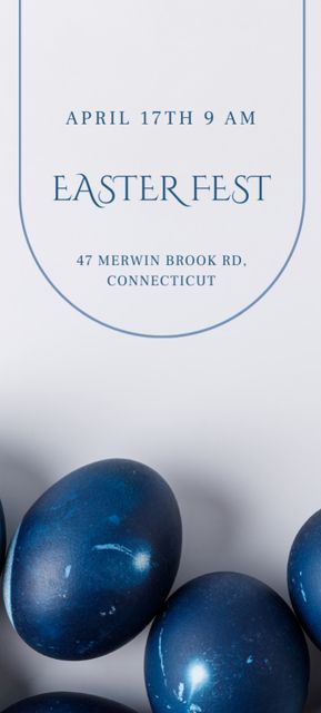 Easter Holiday Fest Announcement with Blue Eggs Invitation 9.5x21cm – шаблон для дизайна