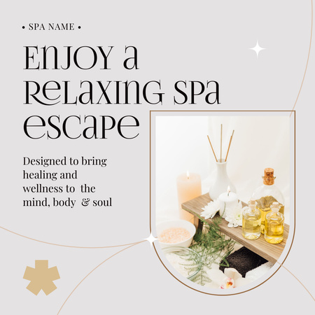 Spa Salon Invitation with Aroma Oils Instagram – шаблон для дизайна
