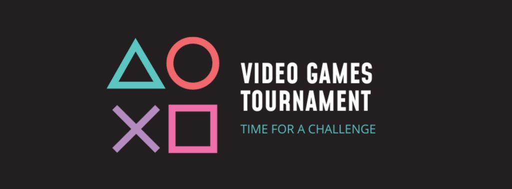 Video Game Tournament Announcement Facebook cover tervezősablon