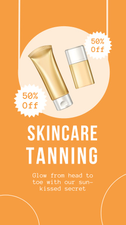 Designvorlage Reduced Price for Skincare Tanning für Instagram Video Story