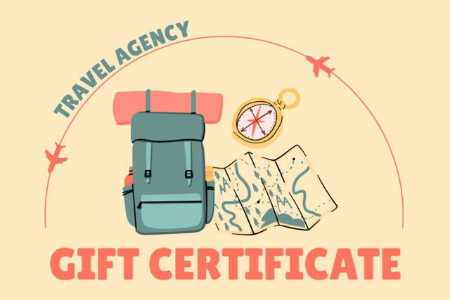 Hiking Tour Offer from Agency Gift Certificate Tasarım Şablonu