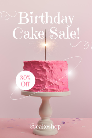 Modèle de visuel Vente de gâteaux d'anniversaire - Pinterest