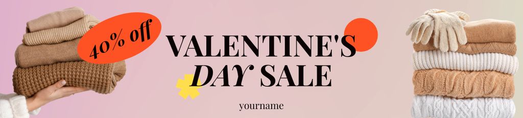 Ontwerpsjabloon van Ebay Store Billboard van Valentine's Day Knitwear Sale