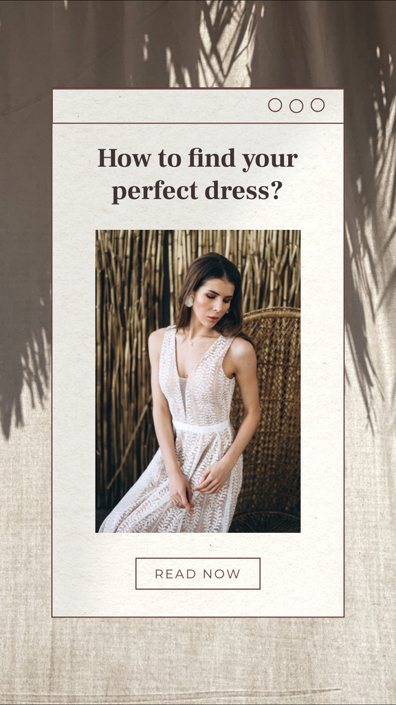 Wedding Dresses Ad with Tender Bride Instagram Story Modelo de Design