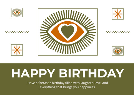 Χαιρετισμός γενεθλίων στην αφηρημένη εικονογράφηση Postcard 5x7in Πρότυπο σχεδίασης