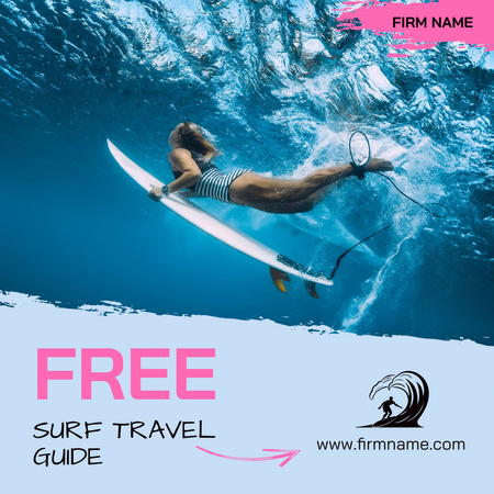 Ontwerpsjabloon van Instagram van Surf Travel Guide Ad