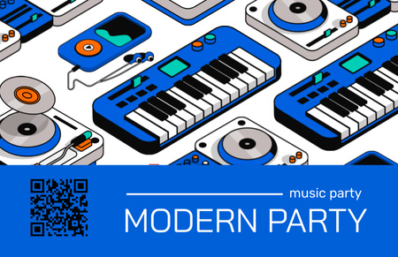 Modèle de visuel Annonce du festival de musique contemporaine - Business Card 85x55mm