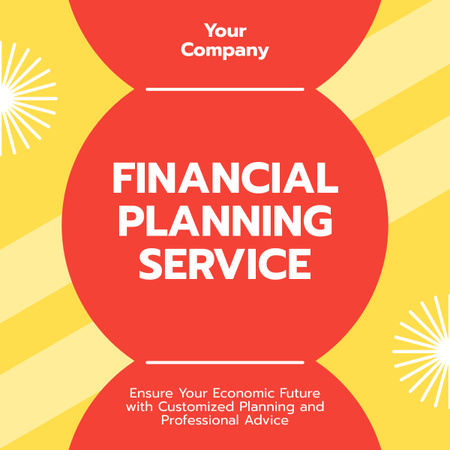 Ad of Financial Planning Services in Business Agency LinkedIn post Design Template