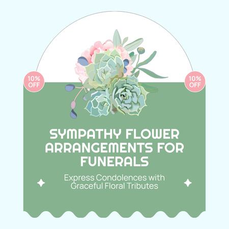 Sympathy Flower Arrangements for Funerals Animated Post Design Template