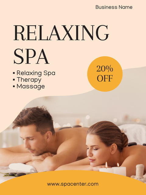 Massage Services Discount for Couples Poster US Design Template