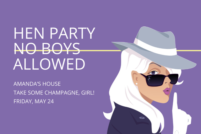Hen party for girls Invitation Gift Certificate – шаблон для дизайну