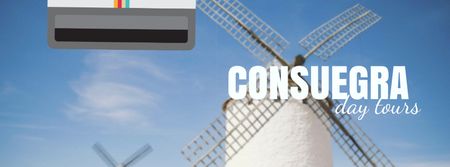 Plantilla de diseño de Consuegra Windmill Travelling Spots Facebook Video cover 