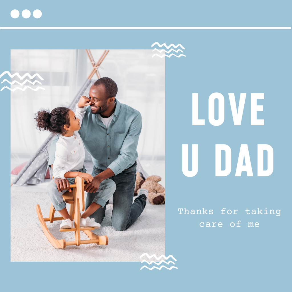 Ontwerpsjabloon van Instagram van Love You Dad Father's Day Greeting