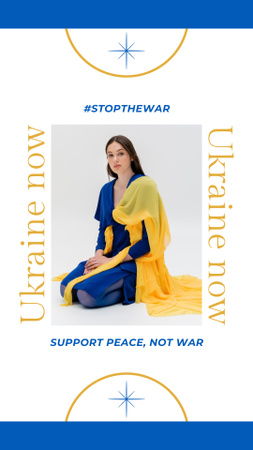 Ontwerpsjabloon van Instagram Story van Steun vrede, geen oorlog in Oekraïne