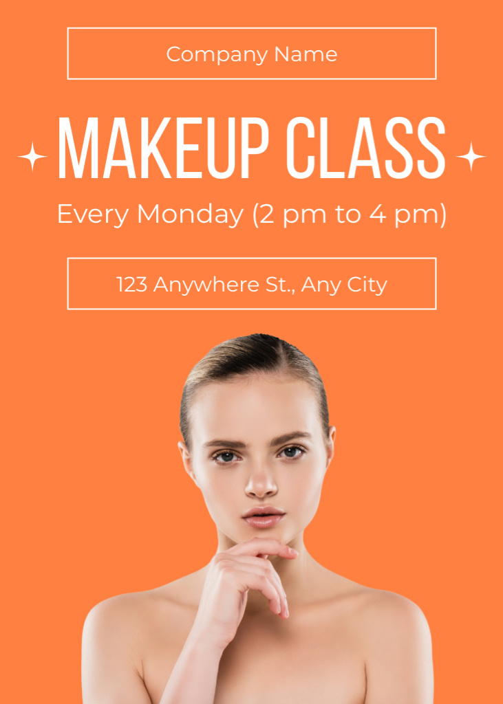 Makeup Courses Announcement Flayer Modelo de Design