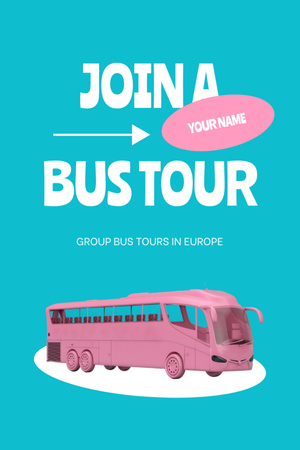Bus Travel Tour Announcement Flyer 4x6in Design Template