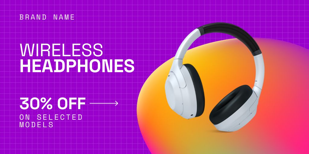 Platilla de diseño Providing Discounts on Wireless Headphones Twitter
