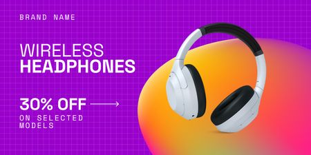 Plantilla de diseño de Providing Discounts on Wireless Headphones Twitter 
