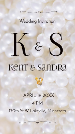 Wedding Ceremony Announcement With Pearls TikTok Video Design Template