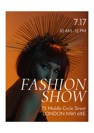 Fashion show Advertisement with Stylish Woman Poster Modelo de Design