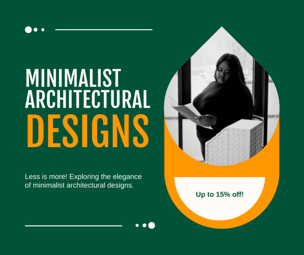 Ad of Minimalist Architectural Designs Facebook Πρότυπο σχεδίασης