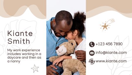 Platilla de diseño Child Care Specialist Introductory Card Business Card US