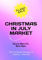 Advertisement for Christmas Sale in July with Beautiful African American Woman