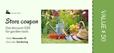 Coupon for Purchase of Garden Equipment Coupon Din Large Design Template