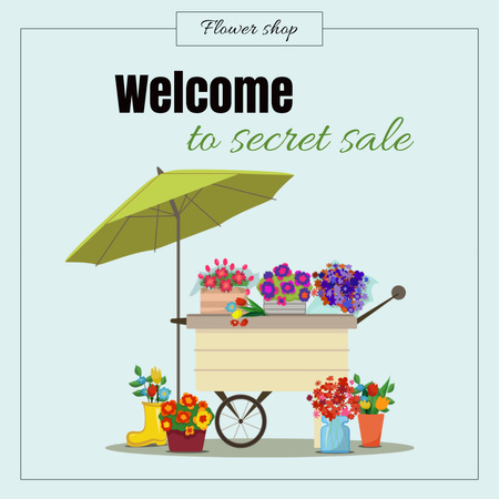 Ontwerpsjabloon van Instagram van Flowers Sale Offer