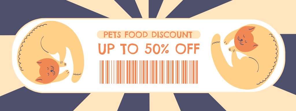 Cat Food Discount Offer Coupon Design Template