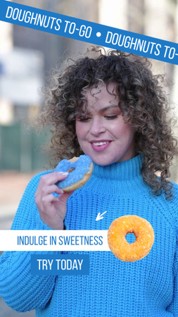 Sweetest Doughnuts In Shop Takeaway TikTok Video Design Template