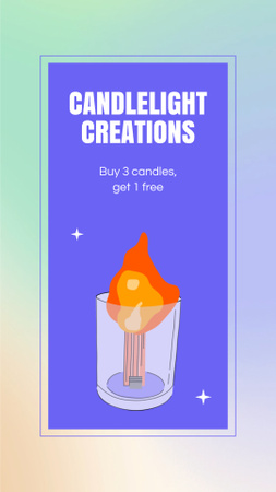 Designvorlage Angebot: Handgemachte Kerze im Glas für Instagram Video Story